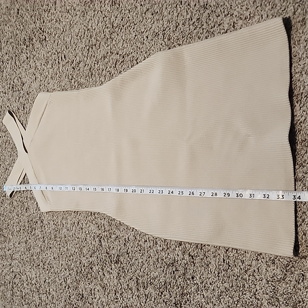 Babaton Cream Ribbed Mini Dress - Picture 7 of 10